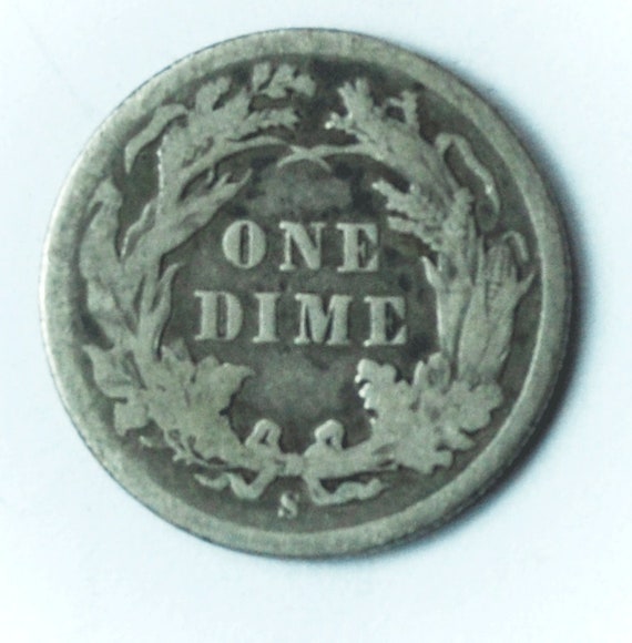 1887 S 10c Seated Silver Dime Ten Cents San Franc… - image 3
