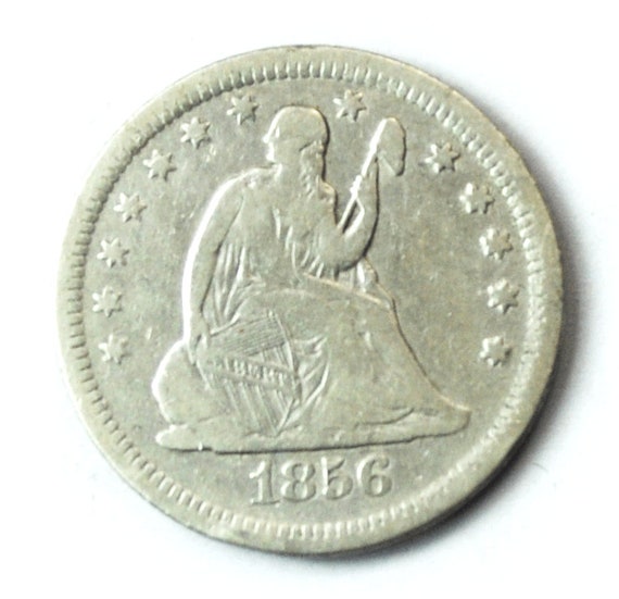 1856 25c Seated Liberty Silver Quarter Dollar Twe… - image 1