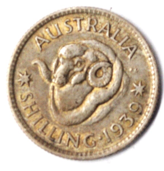 1939 Australia Silver One Shilling Coin KM 39
