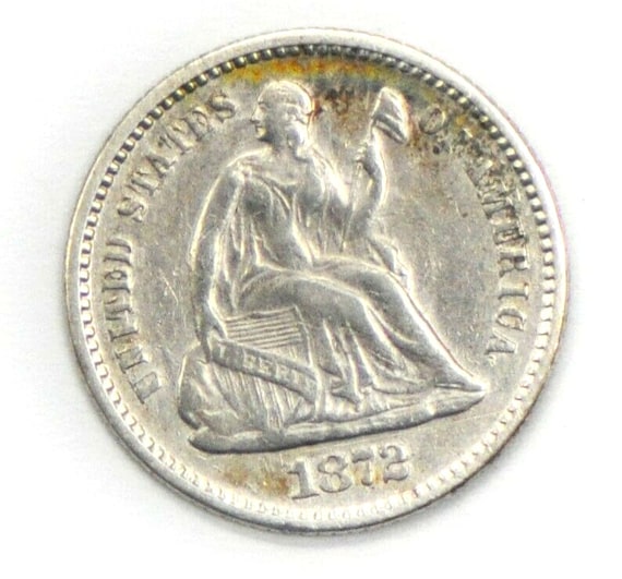 1872 H10c Seated Liberty Silver Half Dime Philade… - image 1