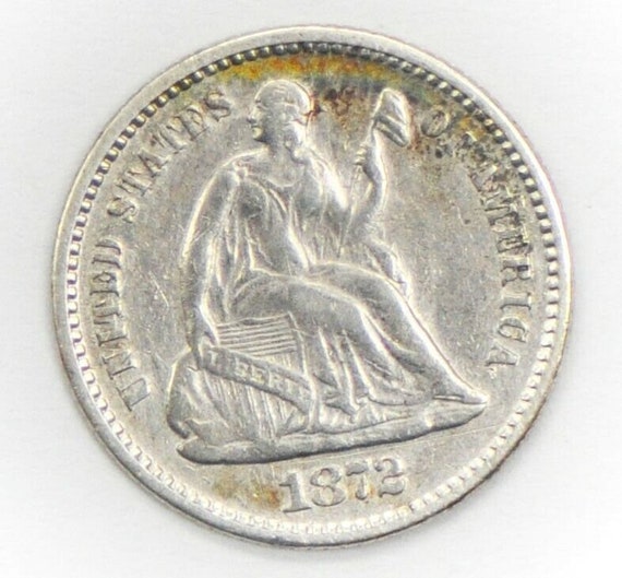 1872 H10c Seated Liberty Silver Half Dime Philade… - image 3