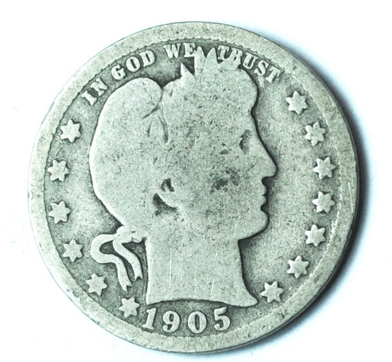 1905 Barber Silver Quarter Dollar Rare Twenty Fiv… - image 1