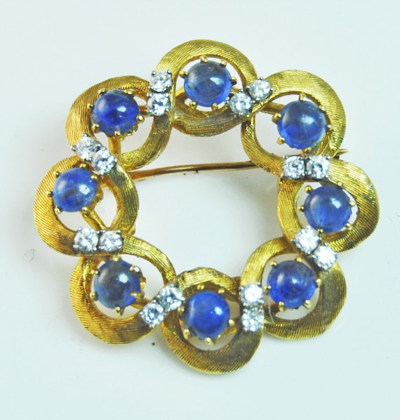 Beautiful Vintage Star Sapphire and Diamond Round… - image 2
