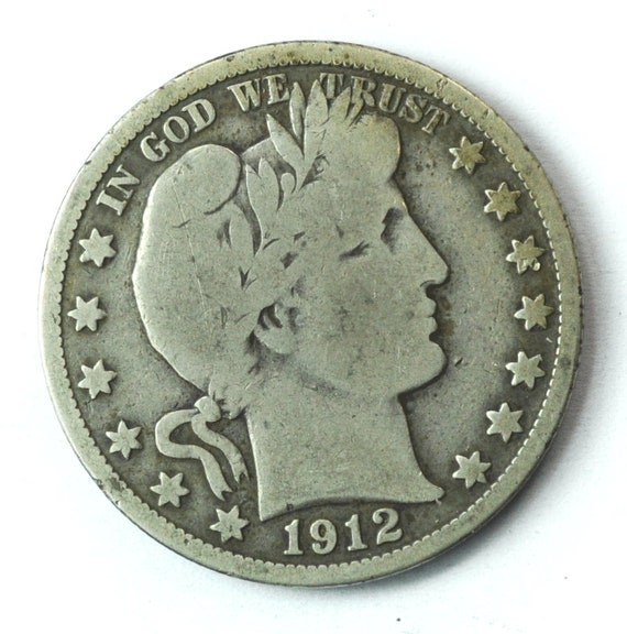 1912 S 50c Barber Silver Half Dollar Fifty Cents … - image 1