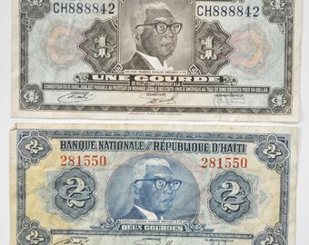 1979 Haiti One Two 1 2 Gourde Notes Currency CH888842