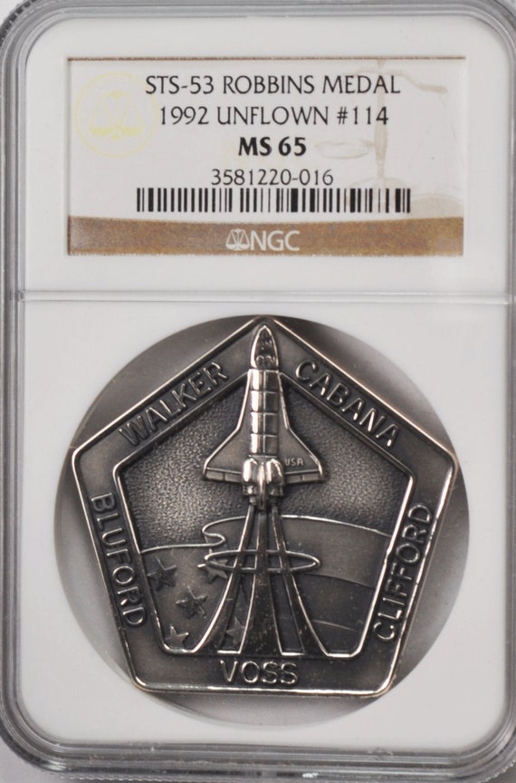 1992 STS 53 Robbins Silver Space Medal Unflown 114