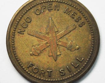 NCO Open Mess Fort Sill Military 10c Trade Token 26mm