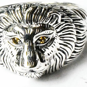 Sterling Silver JAI John Hardy Lion Tiger Cat Head Ring 18mm Size 9