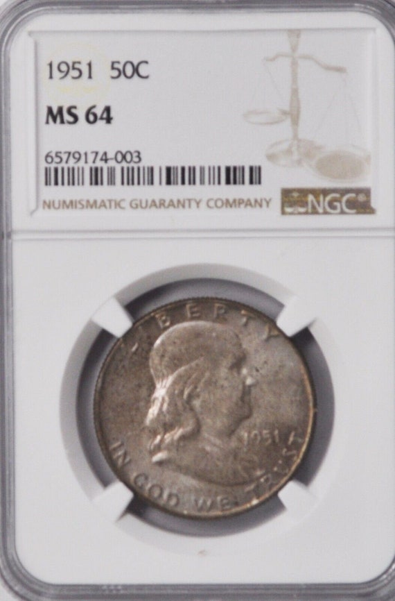 1951 50c Franklin Silver Half Dollar Fifty Cents N
