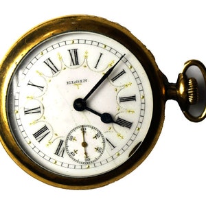 1900 Elgin Size 18 Grade 217 OF GF LS Pocket Watch Silver Gold Dial