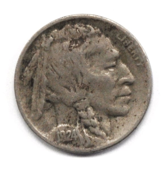 1924 D 5c Buffalo Nickel Five Cents US Denver Rare