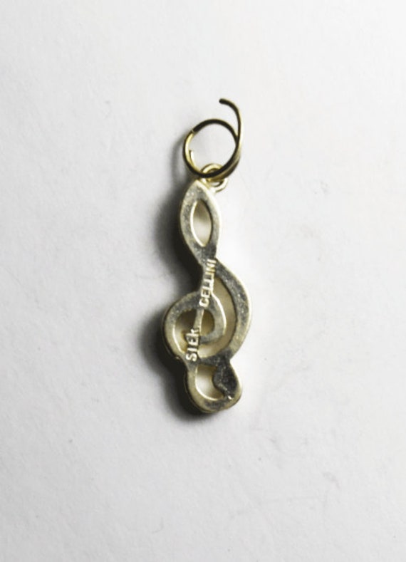 Sterling Cellini Treble Clef Musical Note Charm 2… - image 2