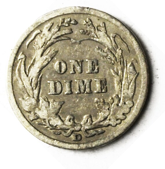 1914 D 10c Barber Silver Dime Rare Ten Cents Denv… - image 2