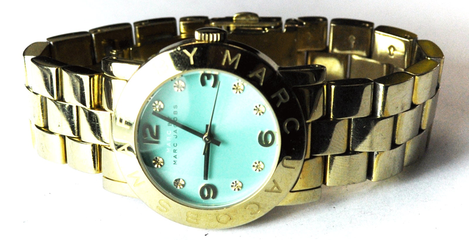 Marc Jacobs gold watch with mint dial MBM3301 Marc Jacobs Gold Tone Blue Dial Wristwatch 35mm Quartz  main image 4
