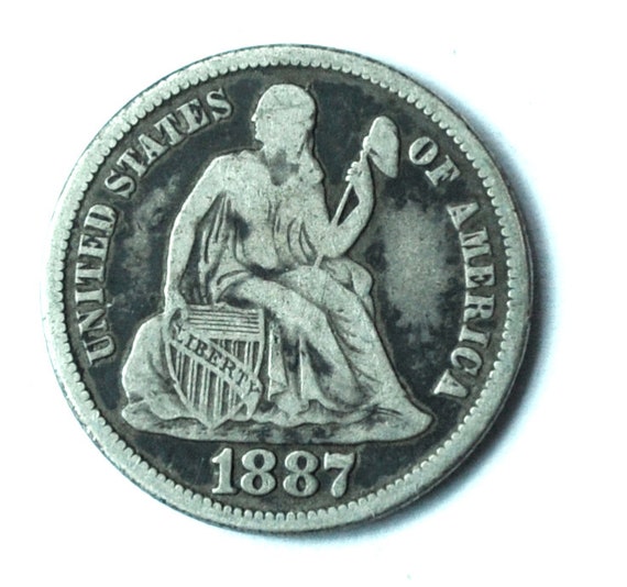 1887 S 10c Seated Silver Dime Ten Cents San Franc… - image 2