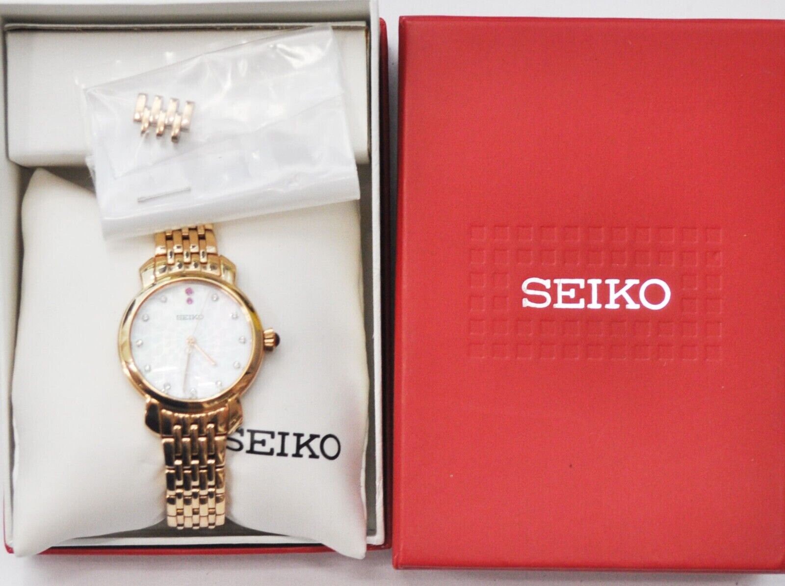 Womens Seiko MOP Special Edition Rose CZ Red and Clear Markers - Etsy