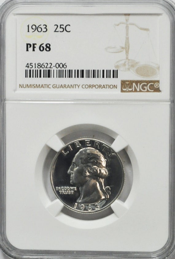 1963 25c Washington Proof Silver Quarter Dollar NG