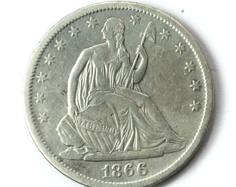 1866 S 50c Seated Liberty Silver Half Dollar Fifty Cents San Francisco