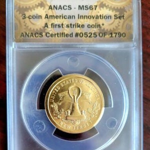 2019 P American Innovation Dollar Jersey MS67 ANACS First Strike Light Bulb