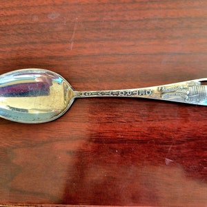 Detroit Michigan Sterling Silver 5 1/2&quot; Souvenir Spoon City Hall .56oz.