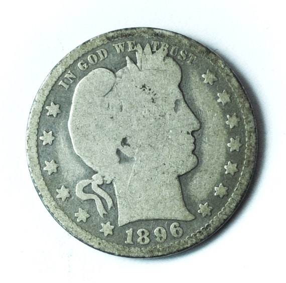 1896 O Barber Silver Quarter Dollar Rare Twenty F… - image 1