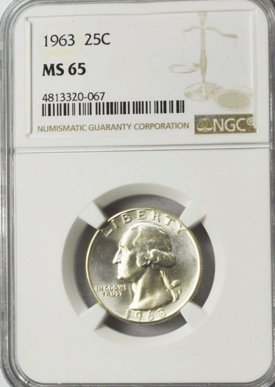 1963 25c Washington Silver Quarter Dollar NGC MS65 Philadelphia BU