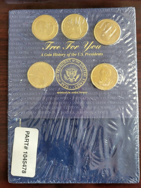 Readers Digest 1997 solid Brass Presidential Coins + Book Sealed