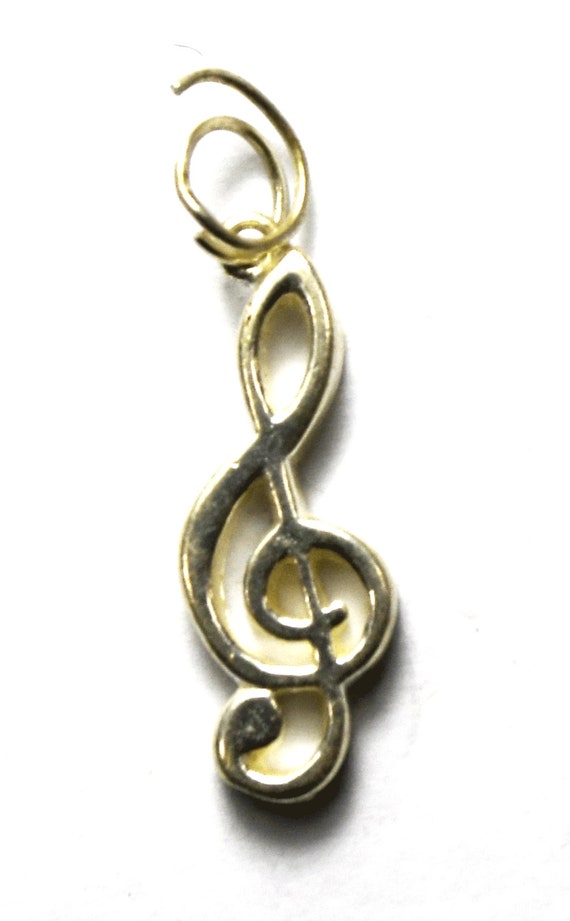 Sterling Cellini Treble Clef Musical Note Charm 2… - image 1
