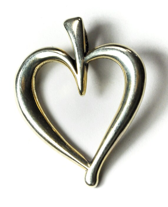 Sterling Silver 25mm x 31mm Love Leaf Heart Pendan