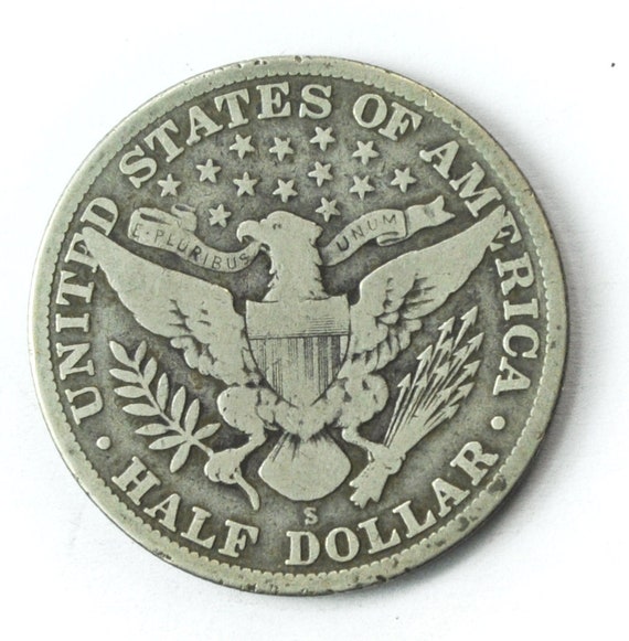 1912 S 50c Barber Silver Half Dollar Fifty Cents … - image 2