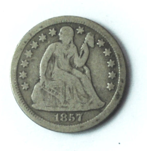 1857 10c Seated Liberty Silver Dime Ten Cents Phil