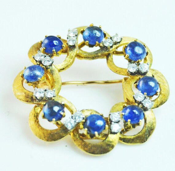 Beautiful Vintage Star Sapphire and Diamond Round… - image 3