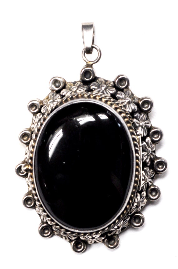 Sterling Silver Mexico Black Onyx Oval T5 79 Large