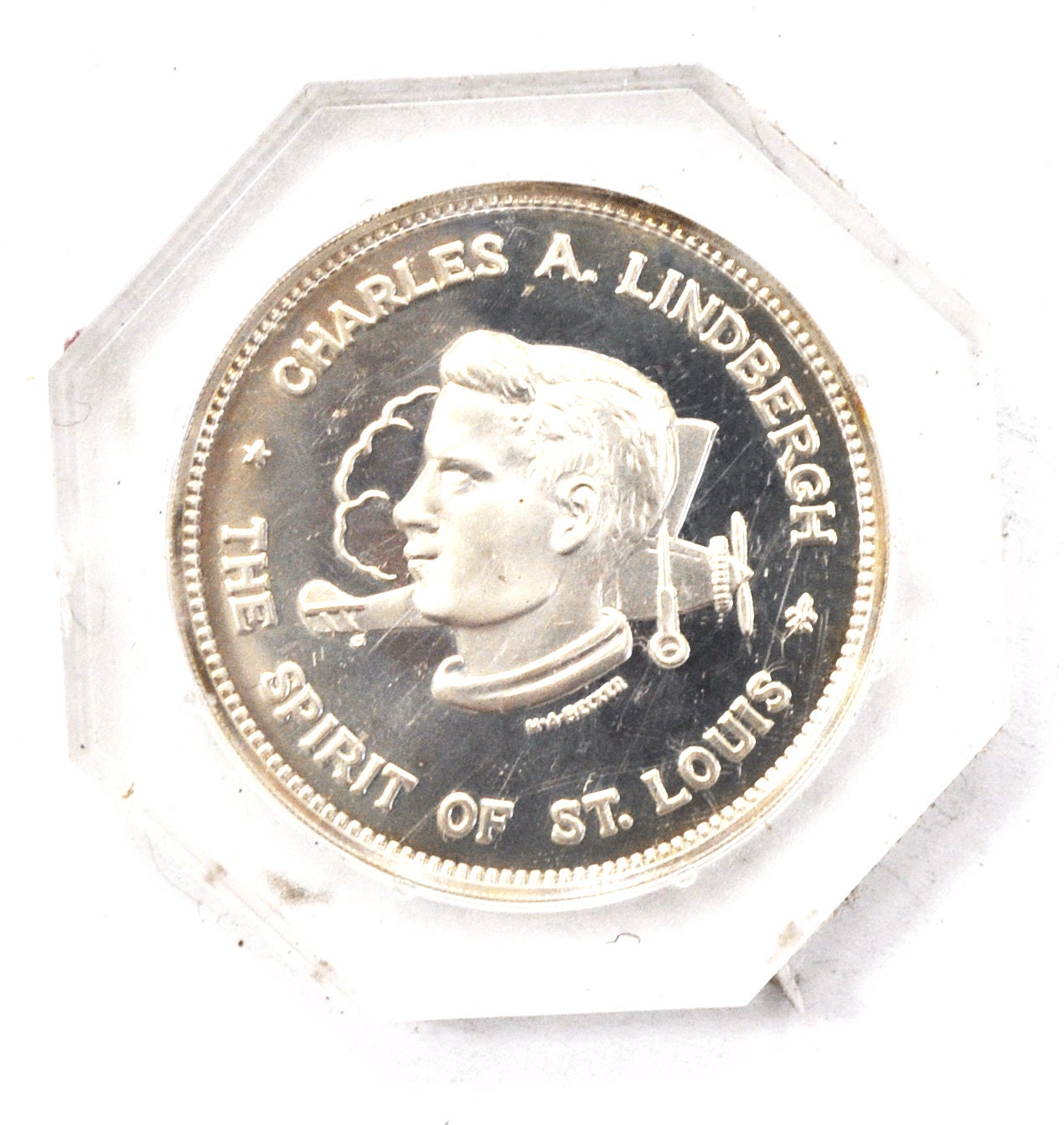 1966 Charles Lindbergh Becker NCS Proof Silver Spirit of St 