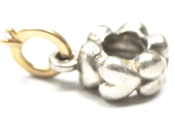 Pandora Sterling Heart and 14k Solitaire I Do Diamond Ring Dangle Charm 790999D