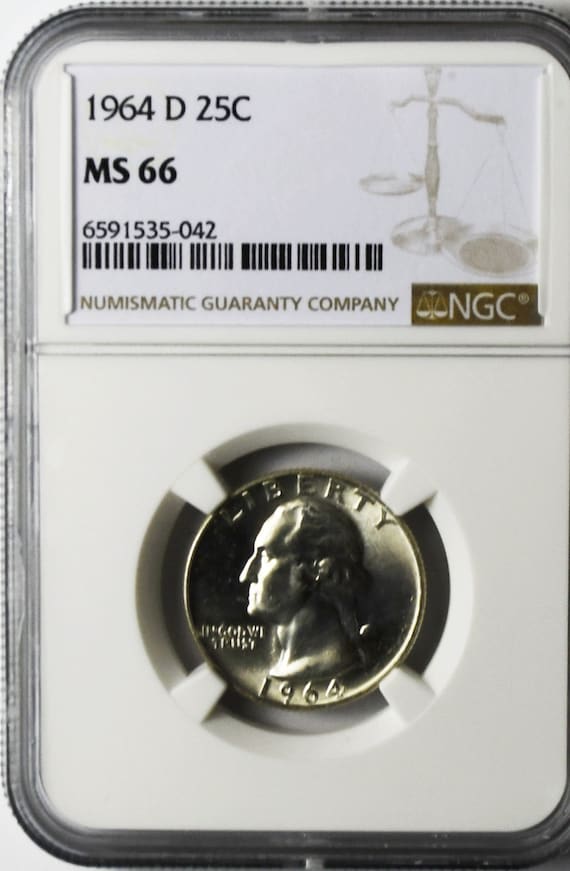 1964 D 25c Washington Silver Quarter Dollar NGC MS