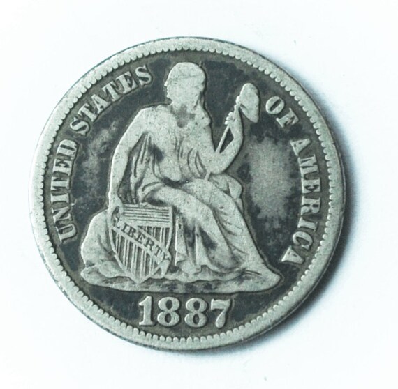 1887 S 10c Seated Silver Dime Ten Cents San Franc… - image 1
