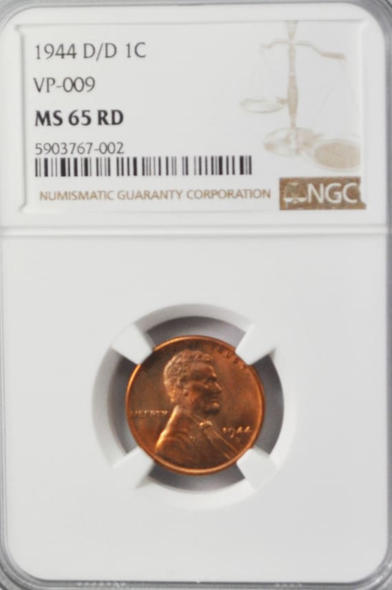 1944 D/D 1c Lincoln One Cent Wheat Cent NGC MS 65 