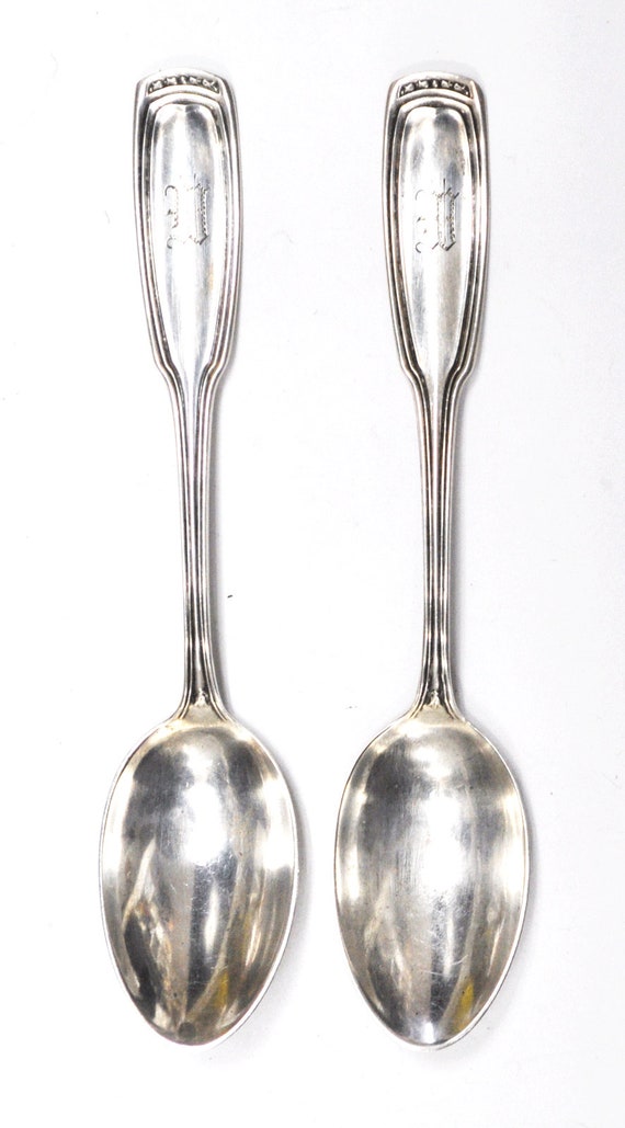 Sterling Pair of Whiting Teaspoon Spoons 5 1/4" F… - image 1