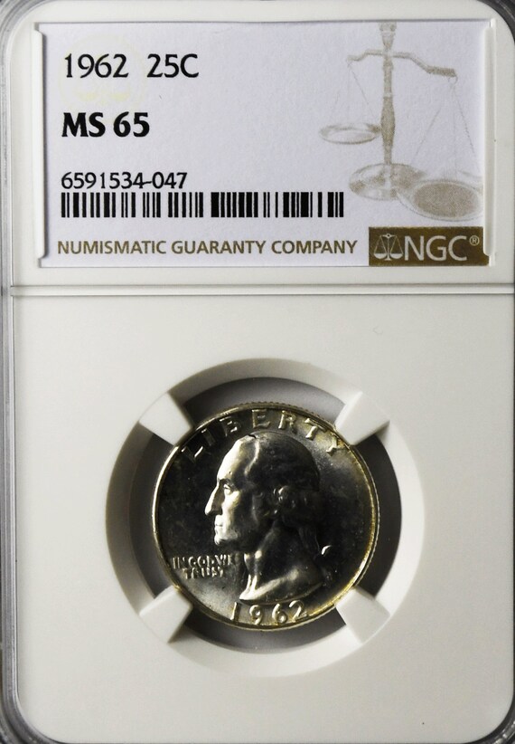 1962 25c Washington Silver Quarter Dollar NGC MS6… - image 1