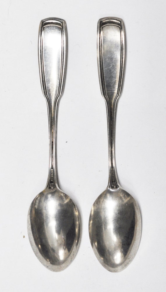 Sterling Pair of Whiting Teaspoon Spoons 5 1/4" F… - image 2