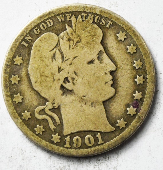 1901 O 25c Barber Silver Quarter Dollar Twenty Fiv