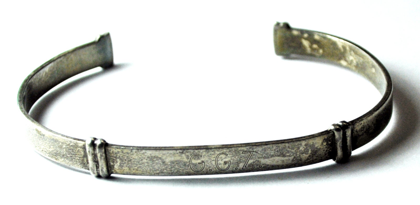 刻印有り SILVER 925 BRACELET 925 Sterling Silver Vintage Figaro Link Bracelet 8.25