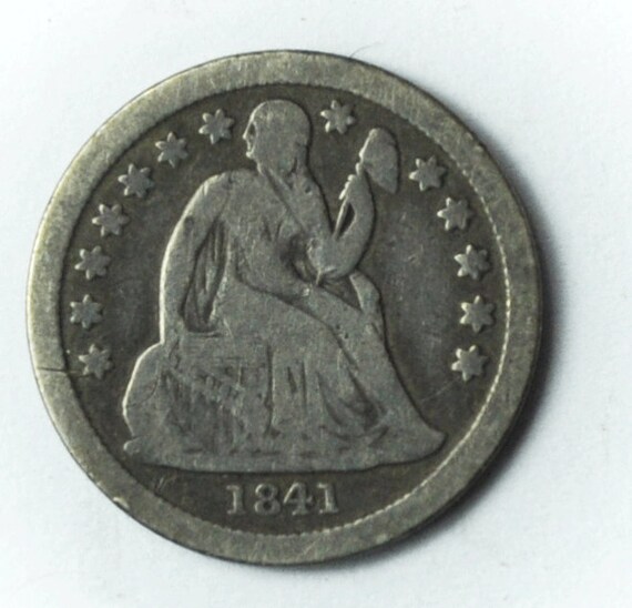 1841 10c Seated Silver Dime Ten Cents Philadelphia