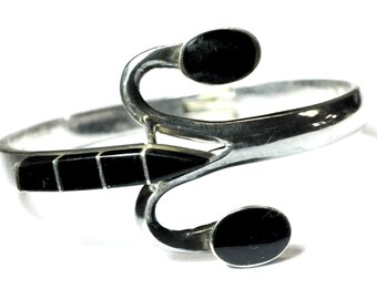 想像を超えての Sterling TJ 63 Black Onyx Bicycle Handle Inlay Bracelet 40mm アクセサリー