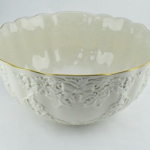 Discontinued Lenox Porcelain Huge Holiday Hostess Punch Bowl 12 1/4&quot; x 6&quot;