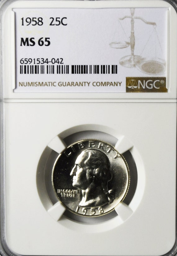 1958 25c Washington Silver Quarter Dollar NGC MS65