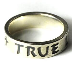 Coastal Jewelry Women's 'True Love Waits' Cursive Script Stainless Steel  Ring