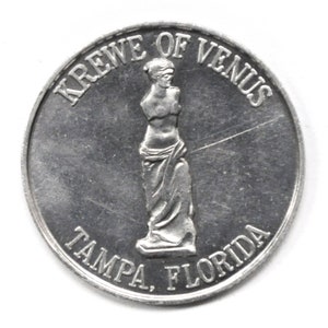 1974 Krewe of Venus Aluminum Token Tampa Florida VIII 39mm