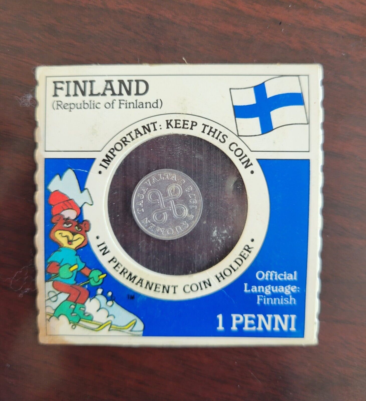 1989 Super Golden Crisp Cereal Box Finland 1 Penni Coins of 1989 Super Golden Crisp Cereal Box Finland 1 Penni Coins of